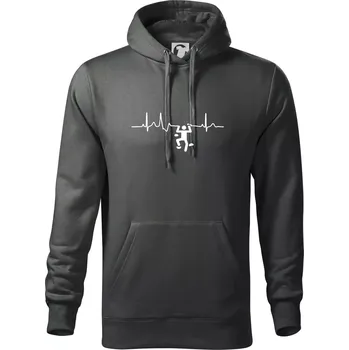 Pánská mikina EKG lezecká stěna - Mikina pánská Cape s kapucí - 4XL ( Tm. břidlice (šedozelená) )