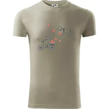 Pánské tričko Láska kolo - Viper FIT - Pánské zůžené tričko - 2XL ( Light khaki )