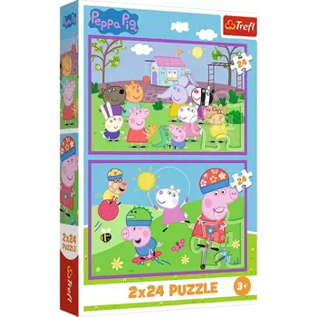 Puzzle TREFL Puzzle Prasátko Peppa: Peppa na hřišti 2x24 dílků