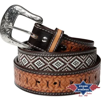 Opasek Westernový kožený opasek WG-313 40"/101 cm