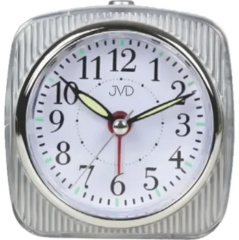 Budík Analogový budík JVD SRP7503.1 s plynulým chodem, stříbrný