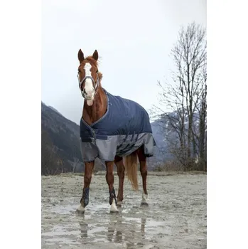 Deka pro koně Nepromokavá deka EquiTheme Tyrex 600 D s břišním pásem 150 cm (198)