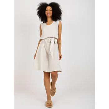 Dámské šaty RUE PARIS Šaty -WN-SK-VE38.06 - výprodej Barva: Béžová, Velikost: S