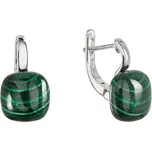 Stříbrné náušnice s pravým malachitem 11732.3