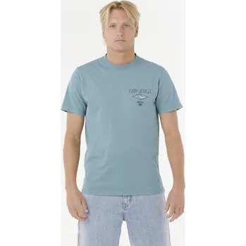 Pánská móda Tričko Rip Curl FADE OUT ICON TEE Storm Blue velikost M