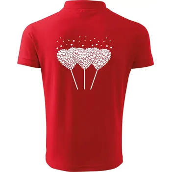 Pánská košile Srdce balónky - Polokošile pánská Pique Polo 203 - M ( Červená )