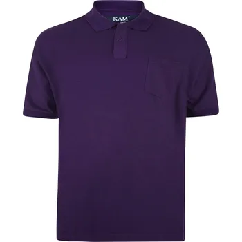 Pánské tričko KAM polokošile pánská KBS 501A nadměrná velikost Fialová 2XL