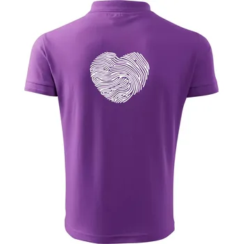 Pánská košile Otisk prstu srdce - Polokošile pánská Pique Polo 203 - 2XL ( Fialová )