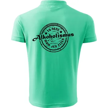 Pánská košile Alkoholismus víno - Polokošile pánská Pique Polo 203 - 3XL ( Mátová )