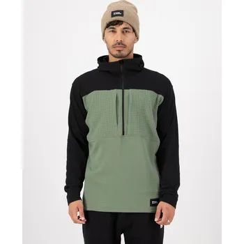 Pánská mikina mikina MONS ROYALE OFFGRID MERINO FLEECE 1/2 ZIP LONG SLEEVE willow / black Velikost: M