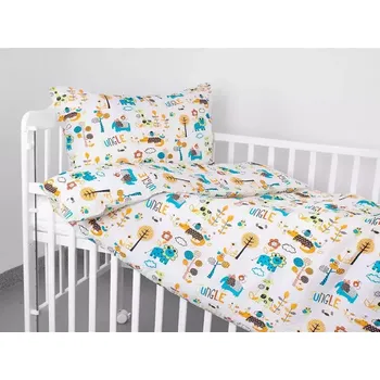 Povlečení Dětské krepové povlečení - oranžová jungle - do postýlky 90x140+40x60