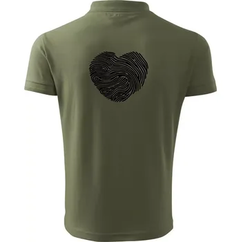 Pánská košile Otisk prstu srdce - Polokošile pánská Pique Polo 203 - 5XL ( Khaki )
