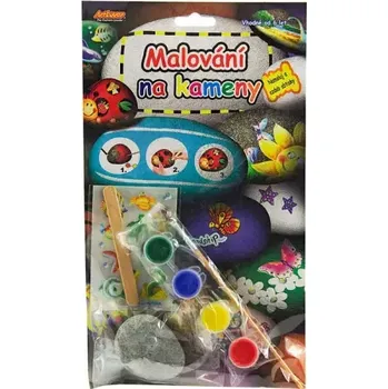 Malování na kamínky s barvičkami a obtisky