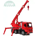 LENA Auto jeřáb Mercedes Arocs 70cm funkční červený plast