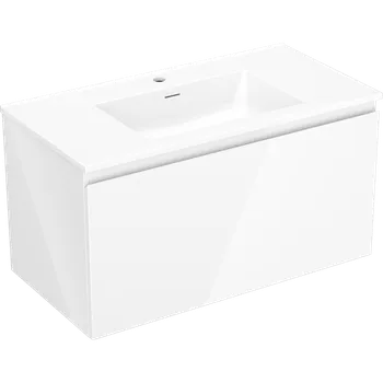Koupelnový nábytek Mexen Orio koupelnová skříňka 90 cm s umyvadlem Otis, 1 zásuvka, bílý lesk - 91A10-09047-1-BF00-W18M00 Skříňky s umyvadlem