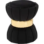 Mauro Ferretti Sametový stolek se zlatým detailem, Ø 40 cm, černý