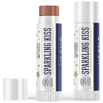 Péče o rty WoodenSpoon Wooden Spoon Balzám na rty Třpytivý polibek 4,3ml