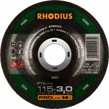 Řezný kotouč Rhodius 201810 | Řezný kotouč 115x3,0x22,23 mm, FTK44, vypouklý