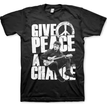 Pánské tričko John Lennon Give Peace A Chance Black M Tričko