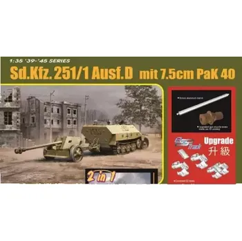 Plastikový model Model Kit military 6664 - Sd.Kfz.251/1 Ausf.D with 7.5cm PaK40 (1:35)