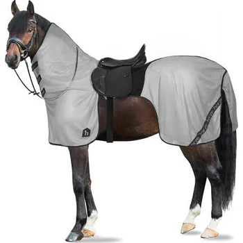 Deka pro koně Jezdecká síťová deka Horze s krčním dílem + UV titan šedá 155 cm