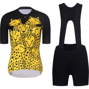 cyklistický dres RIVANELLE Cyklistický krátký dres a krátké kalhoty - CHEETAH II - žlutá/černá