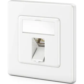 Elektrická zásuvka deleyCON 1x síťová zásuvka CAT7 1 port zapuštěná + 1x keystone modul CAT7 úhlová 45°