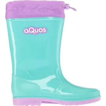 Dívčí holínky Dívčí holínky AQUOS RASTY J COLLAR 33 Tyrkysová, Růžová, Bílá