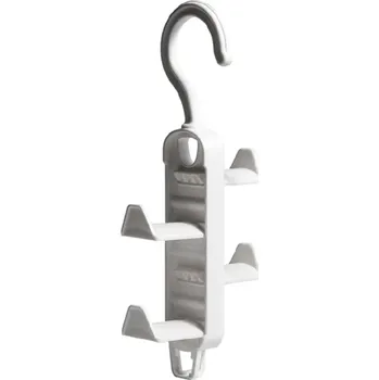 Věšák Plastový multifunkční závěsný svislý věšák 26,5 x 10,5 cm s 4 háčky Nosnost 5 kg Úspora místa Kuchyňská a koupelnová organizace