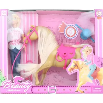 Panenka Panenka žokejka 30cm herní set s koněm a doplňky dlouhá hříva plast