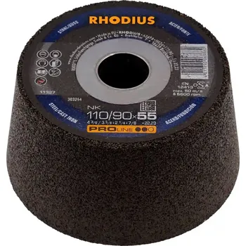 Brusný kotouč Rhodius 303264 | Brusný hrncový kotouč 110/90 x 55 x 22,23 mm, K24, NK