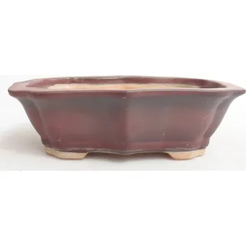 Květináč Keramická bonsai miska 15,5 x 11,5 x 4,5 cm růžová