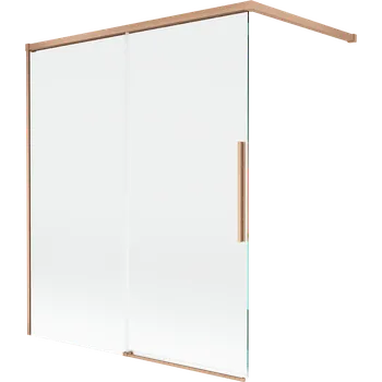 Vanová zástěna Mexen Rox 2-křídlová posuvná vanová zástěna 140 x 150 cm, transparentní, kartáčovaná měď - 8C9-140-003-65-00 Vanové zástěny