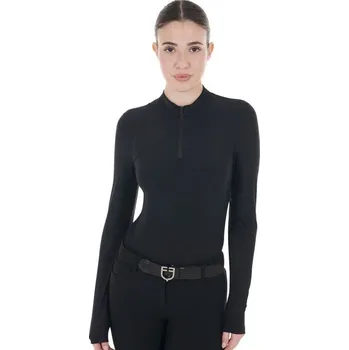 Dámské polo tričko Equestro z technické tkaniny černá XS