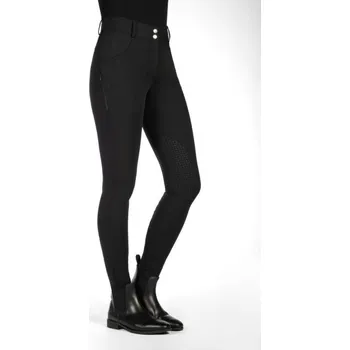 Jezdecké kalhoty Dámské rajtky HKM Ari Mid Rise kneegrip Béžová 40