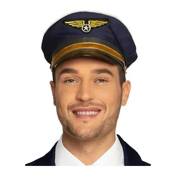 Karnevalový kostým Boland Modrá kšiltovka pilot se zlatým znakem