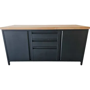 Dílenský stůl Pracovní dílenský stůl / skříňkový s 3 šuplíky / 173x63x87-92 cm Dřevotřísková pracovní deska antracit 38 mm Antracit