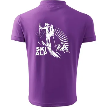 Pánská košile Skialp trip - Polokošile pánská Pique Polo 203 - 3XL ( Fialová )