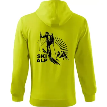Pánská móda Skialp trip - Mikina s kapucí na zip trendy zipper - XL ( Limetková )