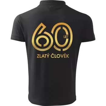 Pánská košile 60 let zlatý člověk - Polokošile pánská Pique Polo 203 - 5XL ( Dřevěné uhlí )