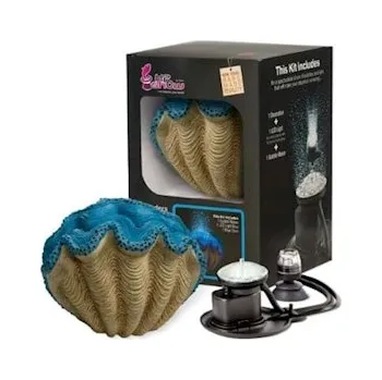 Dekorace do akvária HYDOR H2shOw Ocean Wonders Škeble 10x6x8 cm + bílé LED