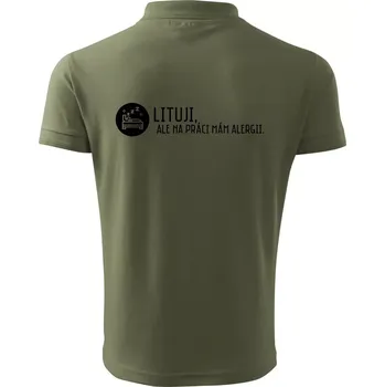 Pánská košile Lituji na práci mám alergii - Polokošile pánská Pique Polo 203 - 4XL ( Khaki )