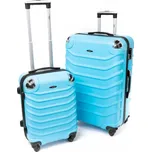 Světle tyrkysová sada 2 skořepinových kufrů "Premium" (M + XL velikost)