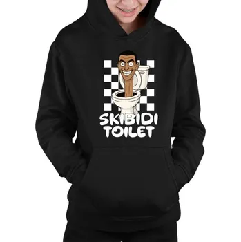 Žertovný předmět Skibidi toilet - Hlava v záchode - dětská mikina s kapucí- Tričkový.cz