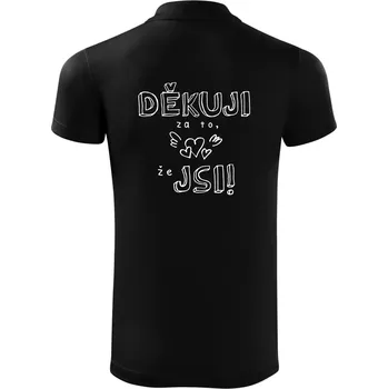 Pánská košile Děkuji za to, že jsi - Polokošile Victory sportovní (dresovina) - L ( Černá )