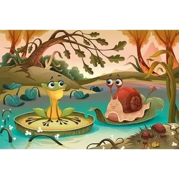 Puzzle ART PUZZLE Dřevěné puzzle Kámoši od jezera 50 dílků