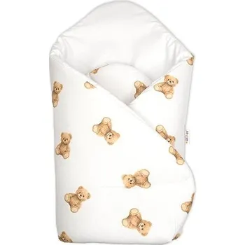 Zavinovačka Baby Nellys Novorozenecká bavlněná zavinovačka, Míša - bílá s potiskem