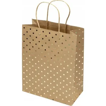 Dárková taška Ostatní taška dárková 200x250x100mm hnědá s tečk