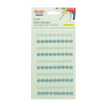 samolepka Wiler Samolepící perly 7mm modré a bílé