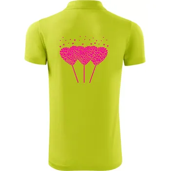 Pánská košile Srdce balónky - Polokošile Victory sportovní (dresovina) - 3XL ( Limetková )